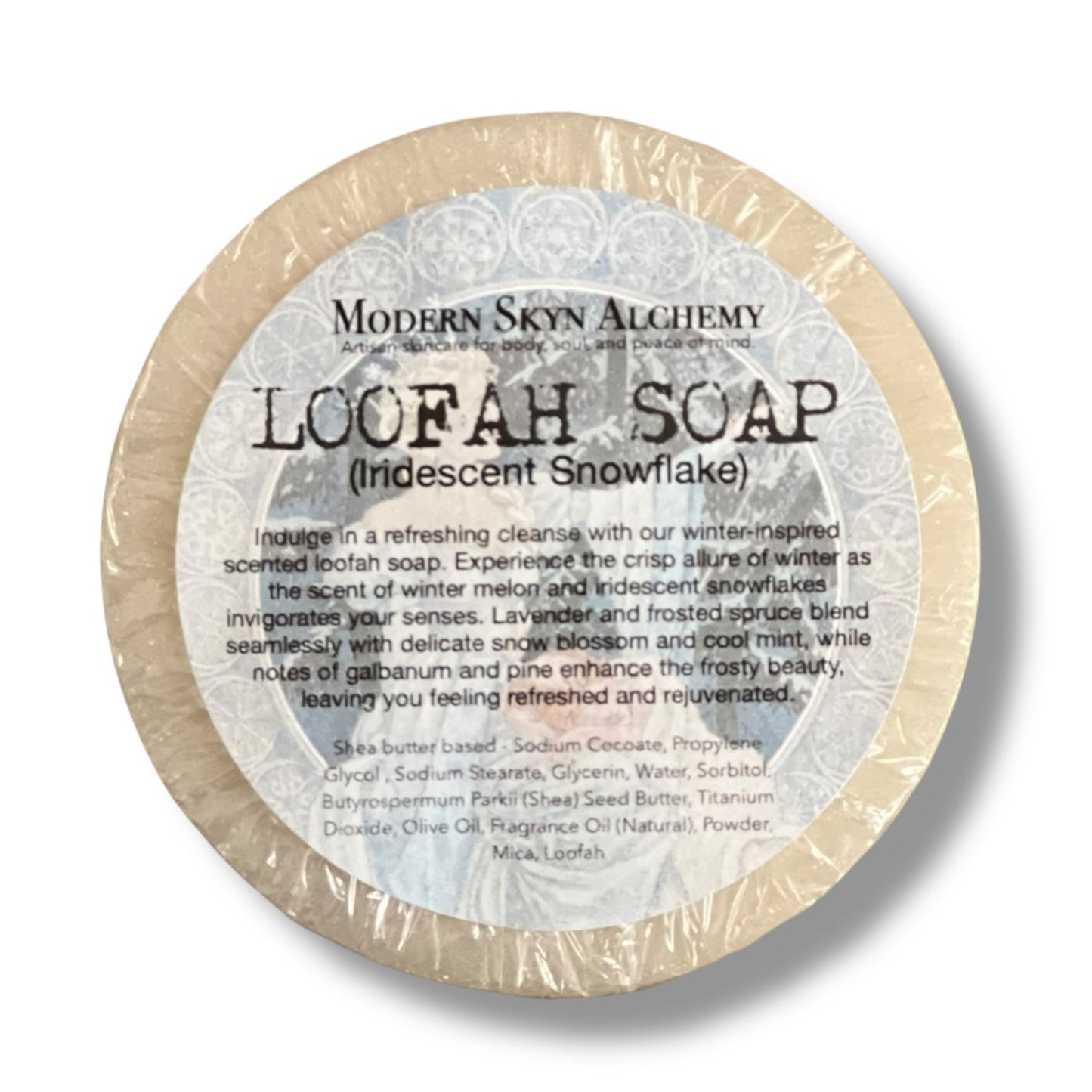 Handcrafted Loofah Soaps - Iridescent Snowflake