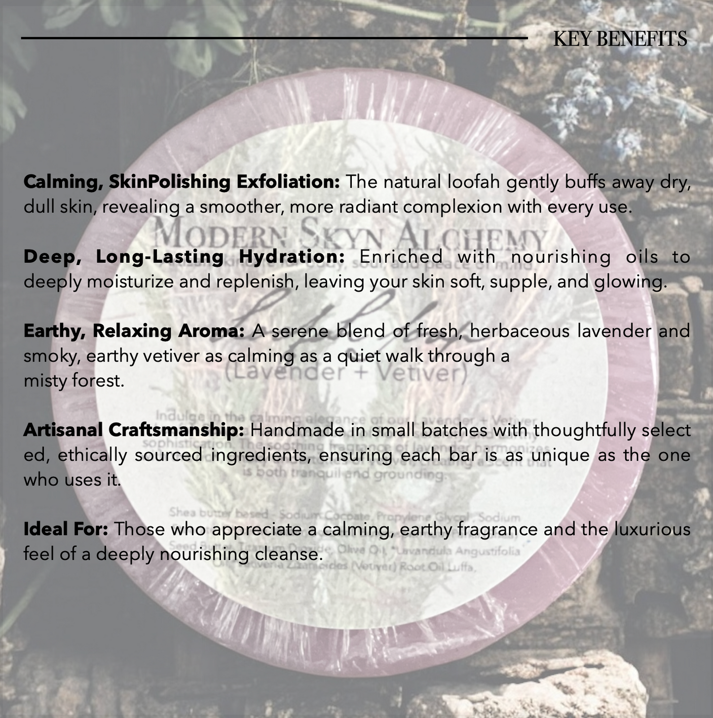 Handcrafted Loofah Soaps - Lavender + Vetiver