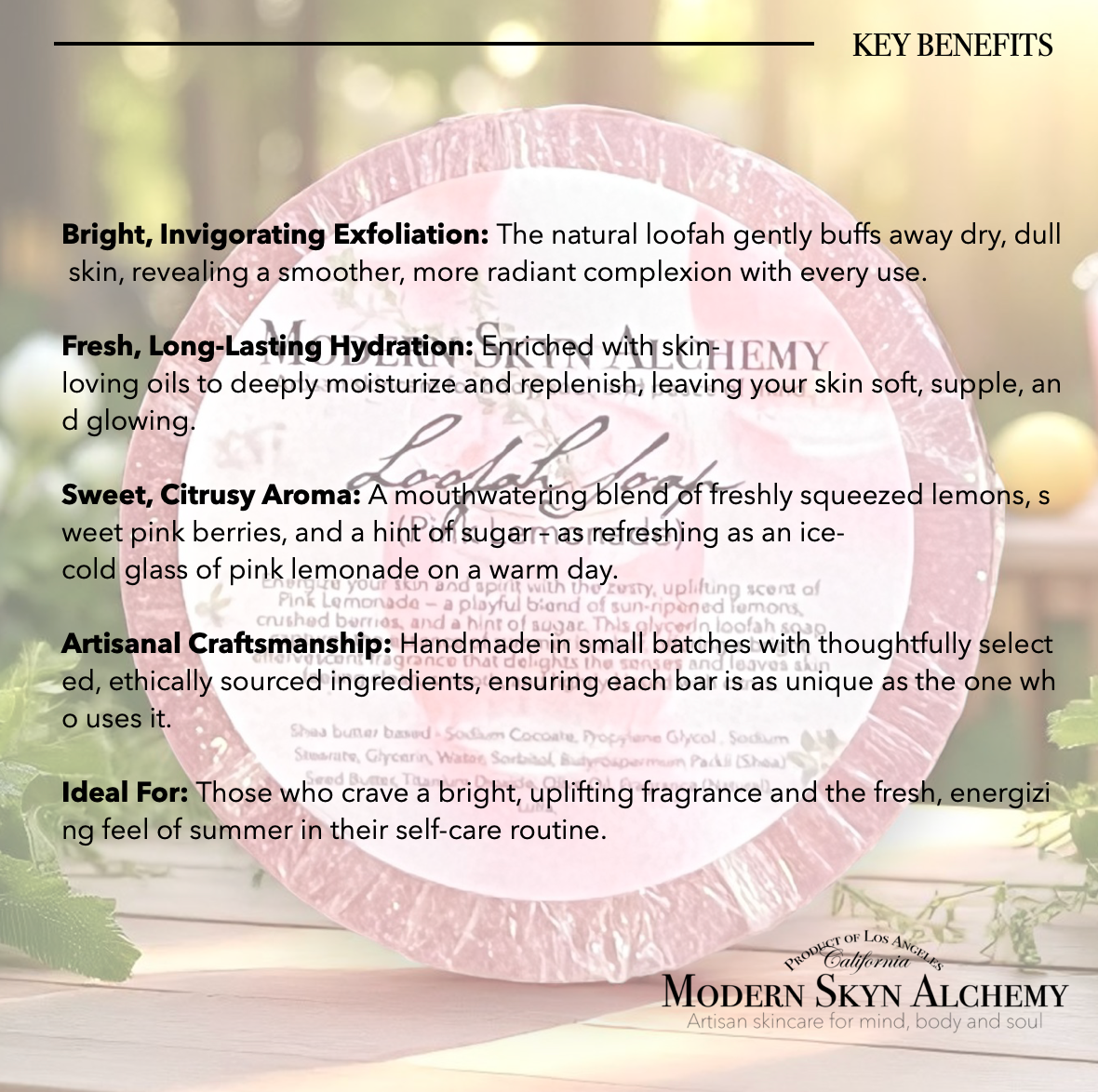 Handcrafted Loofah Soaps - Pink Lemonade