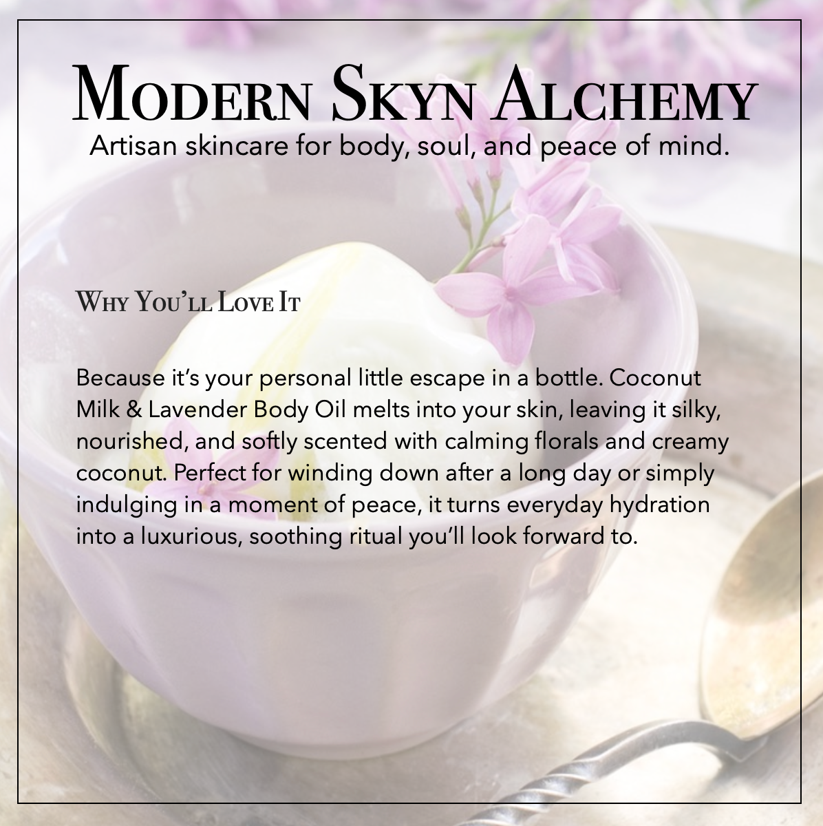 Coconut Milk & Lavender Body Oil