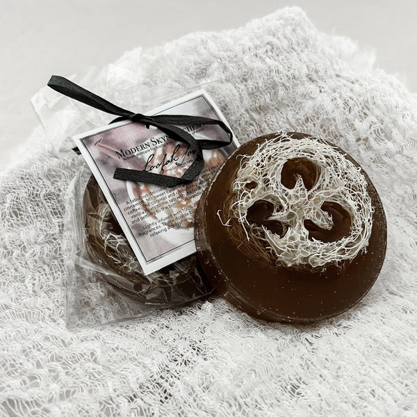 Caramel Cinnamon Latte Loofah Soap - MODERN SKYN ALCHEMY HANDCRAFTED SKINCARE