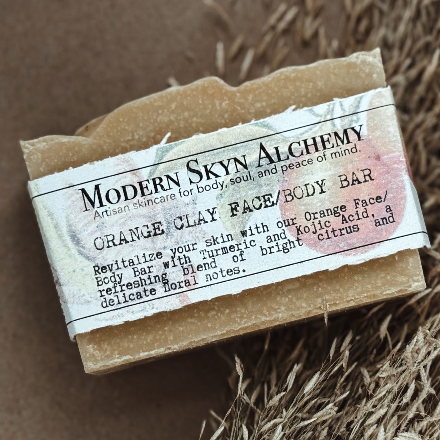 Orange Clay Face/Body Bar with Turmeric and Kojic Acid