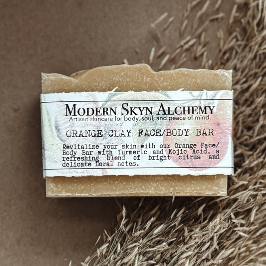 Orange Clay Face/Body Bar with Turmeric and Kojic Acid