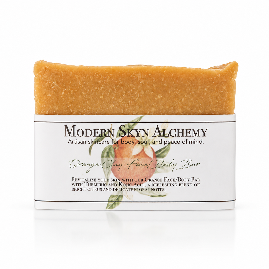 Orange Clay Face/Body Bar with Turmeric and Kojic Acid
