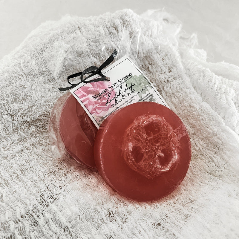 Patchouli + Rose Loofah Soap - MODERN SKYN ALCHEMY HANDCRAFTED SKINCARE