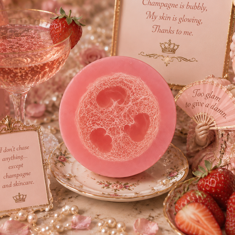 Strawberry Champagne Loofah Soap