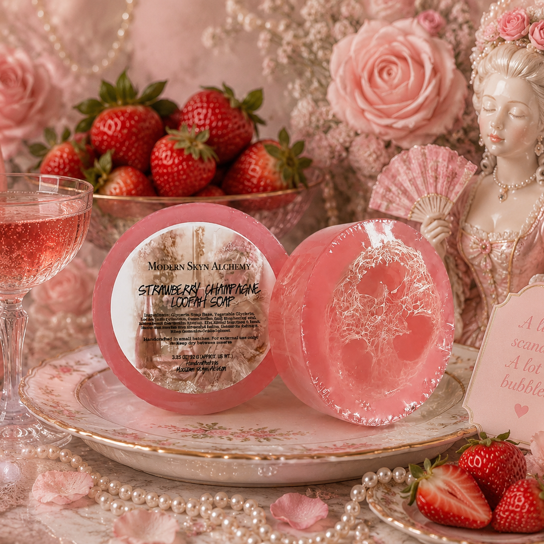 Strawberry Champagne Loofah Soap